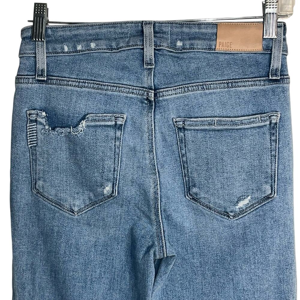 Paige Cindy Distressed Skinny Jeans Light Wash Stretch Denim Size 25 - Picture 4 of 7